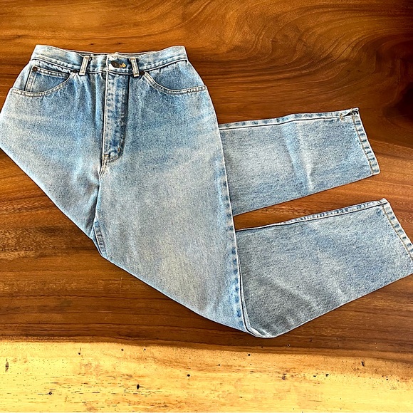 New York High Waist  Notched Ankle Jeans  100% Cotton Light Wash Size 7/8 - Picture 8 of 10